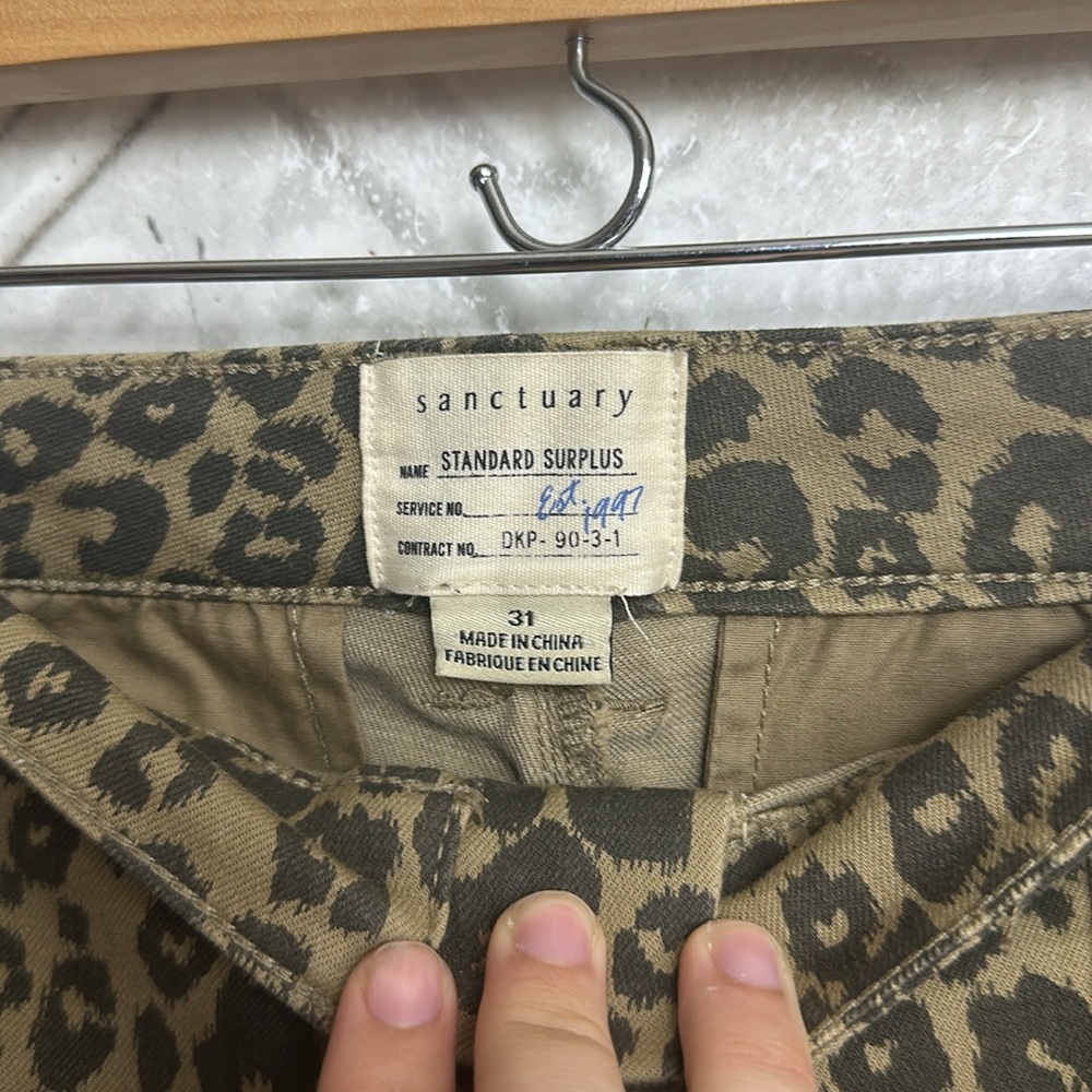 Sanctuary Leopard Print Pants with Red Accent - Picture 2 of 6